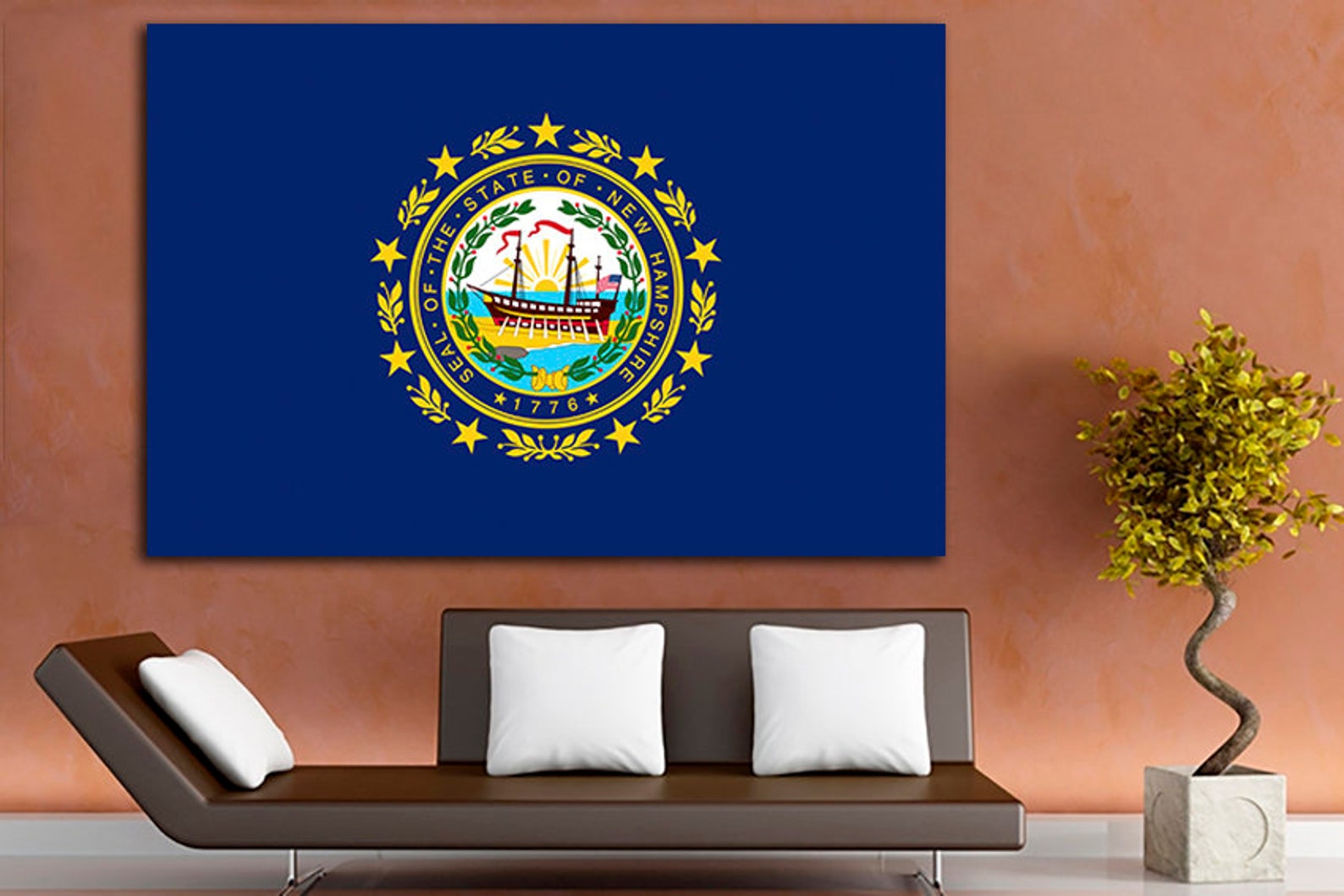 New Hampshire State Flag Art New Hampshire Art New Hampshire Etsy