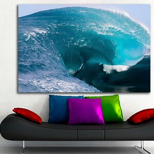 Wave print Sea decor Ocean wall art Blue wave Multi panel wave Huge wave Landscape art Wave canvas split Ocean wave Painting seascape Gift