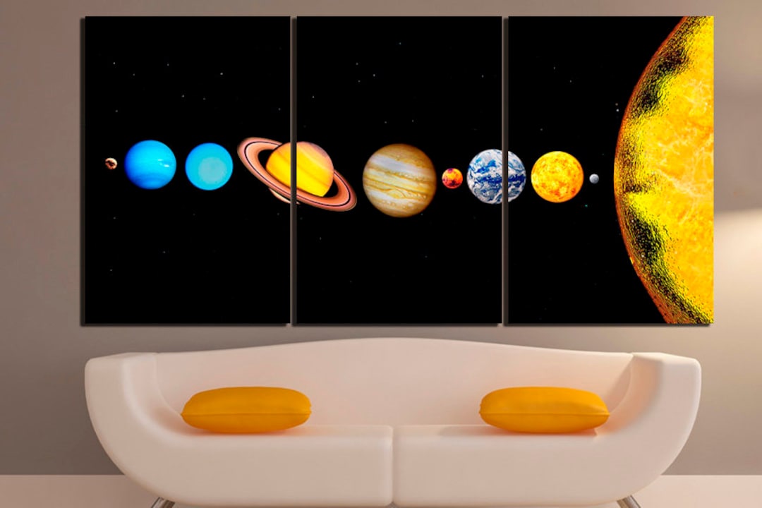 Solar System Art Print on Canvas Planets Décor Space Print Planet ...