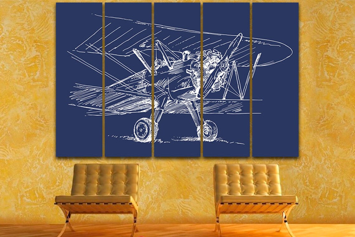 Plane wall decor Aviation canvas Engine decor Mechanism Etsy