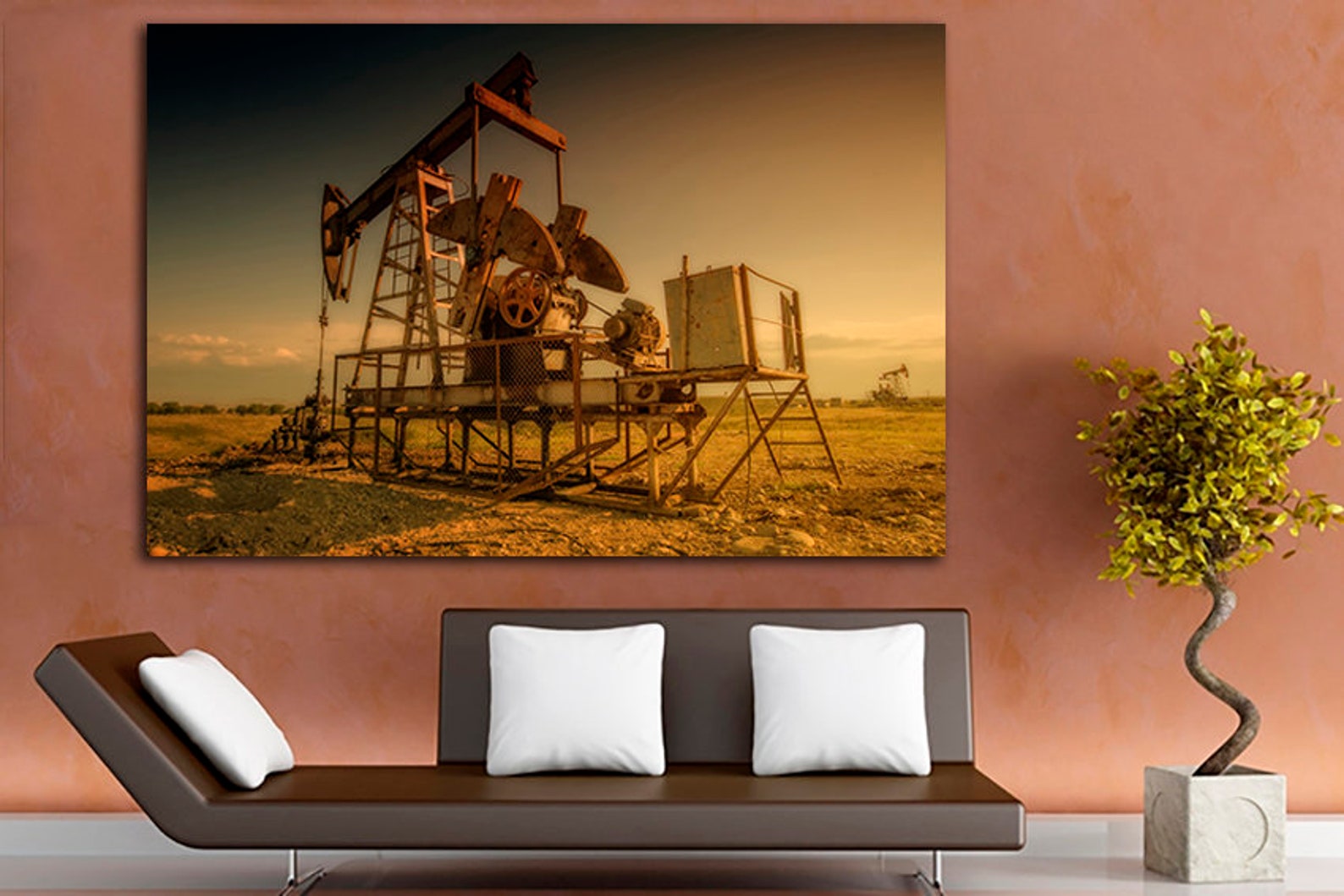 Oilfield Canvas Oil Derrick Décor Oil Production Art Oil Rig Etsy