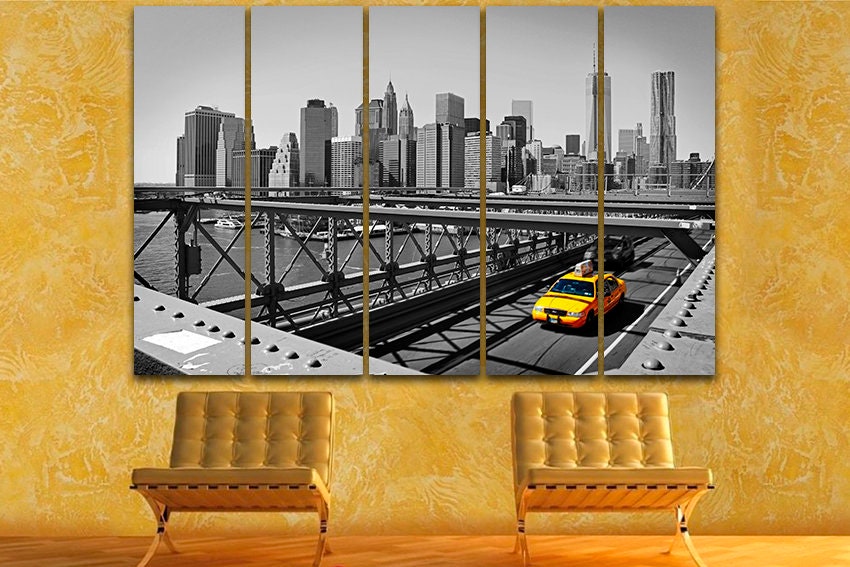 Taxi New York Print Yellow Taxi Art Yellow Taxi Poster New York Wall ...