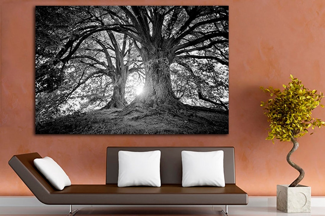 Old Tree Canvas Big Tree Print Forest Wall Décor Nature Art Green Home ...