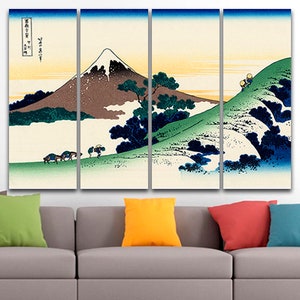 Inume Pass in kai Provinz Katsushika Hokusai Druck auf Leinwand Bereit zur Hand Dekor Mount Fuji Japanischer Ukiyo-e Kunst Japanischer Gravierer