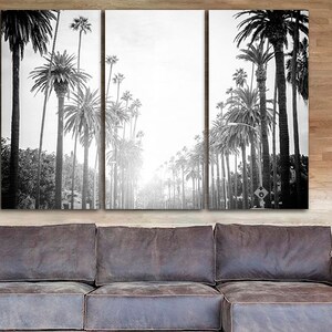 Los Angeles art Multi panel LA Los Angeles poster Framed Los Angeles California print Artwork city Palm trees canvas Los angeles wall art