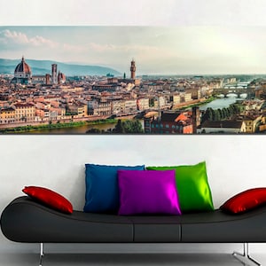 Florence canvas Wall print city Italy décor Skyline art Landscape decor Bridge home art Cityscape artwork River wall art Gift to traveler