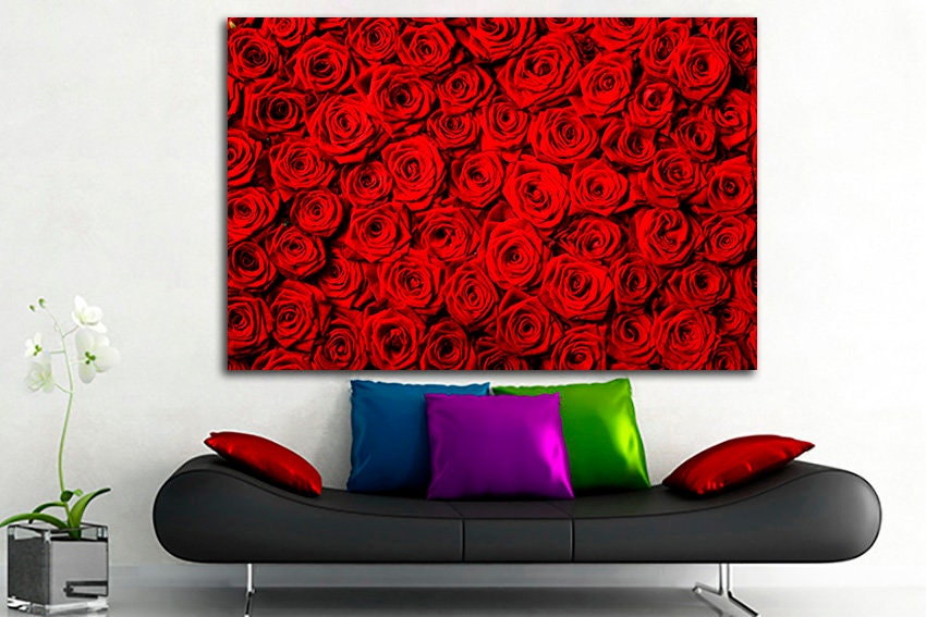 Red roses Flowers wall art Roses wall decor Gift for mom Etsy