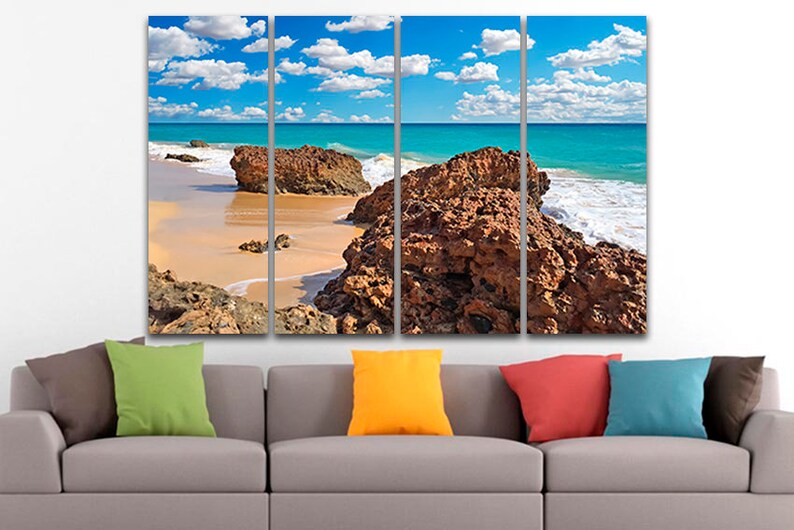 Beach Wall Art Print on Canvas Ocean Decor Tropical Home Gift Sea Bed ...