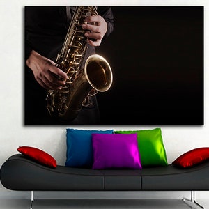Jazz poster print Jazz canvas Jazz wall art Jazz home decor Saxophone art print Jazz festival print Sax decor bedroom Jazz musician Gift sax