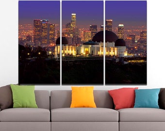 Griffith Observatory City canvas set Los Angeles print Observatory canvas Los Angeles décor Los Angeles art Los Angeles photo City wall art