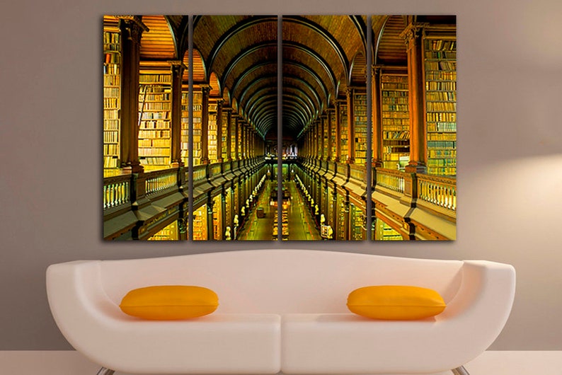 3 Panel Set Library Print Library Canvas Library Wall Art Librarian ...