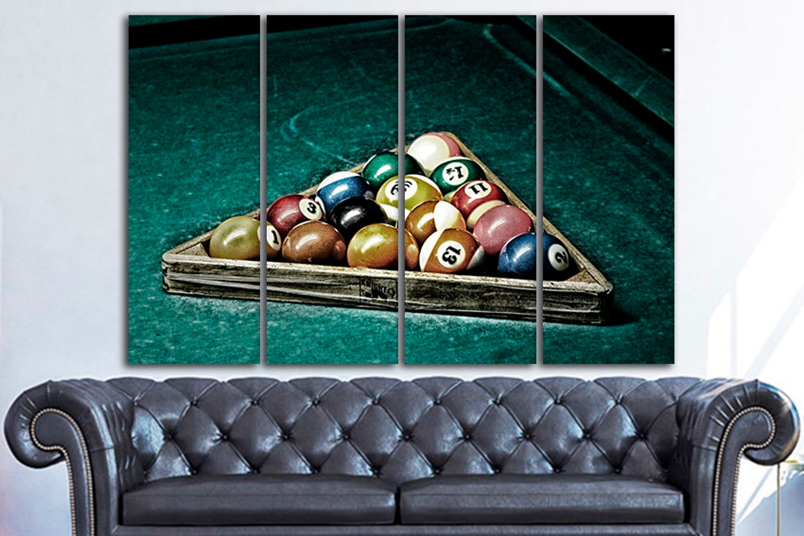 Billiards Canvas Billiards Game Balls Wall Art Billiards Table Etsy