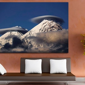 Lenticular Cloud Wall Art Canvas Mountain Art Weather Print Mountain ...