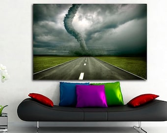 Tornado tela Tempesta arte da parete Decorazione meteo Tornado foto Pioggia decorazione da parete Cloud art Stampa cielo Stampa natura opera d'arte Soggiorno decoro Stampa ciclone