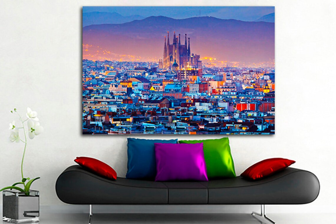 Barcelona Canvas 5 Panel Canvas Barcelona Print Urban Canvas Etsy UK