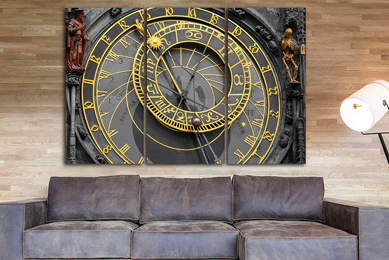 5 Panel Set Astronomical Clock Astrology Canvas Prague Travel Etsy UK