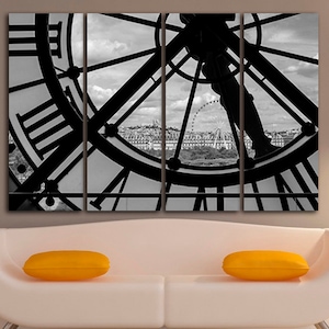 Clock in Paris print Wall art canvas Dorsay museum Paris clock Tower France artwork Travel gift art Landscape décor Musée d&#39;Orsay clock