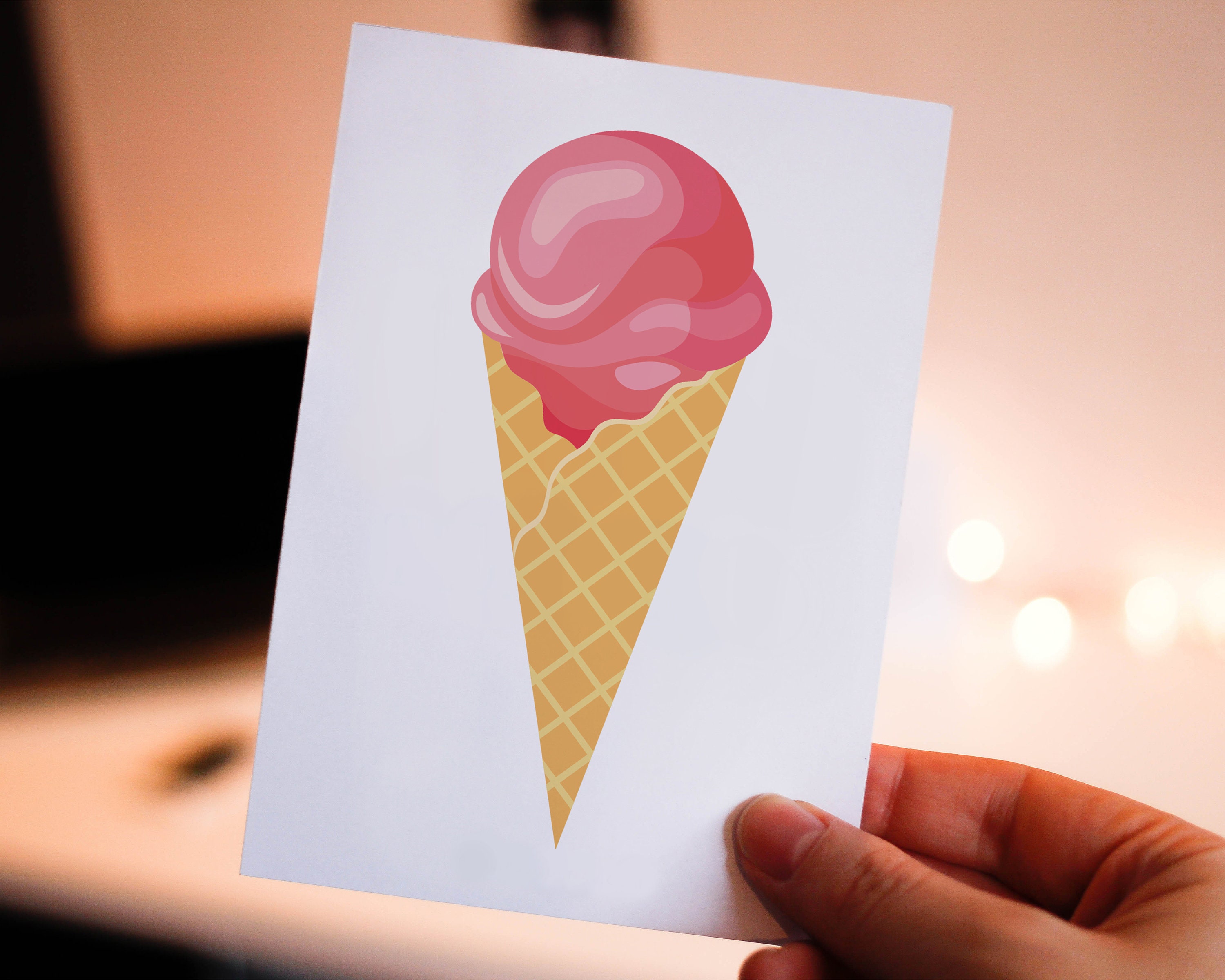 Ice Cream Cone Clipart Ice Cream Cone Vector Ice Cream Cone Etsy