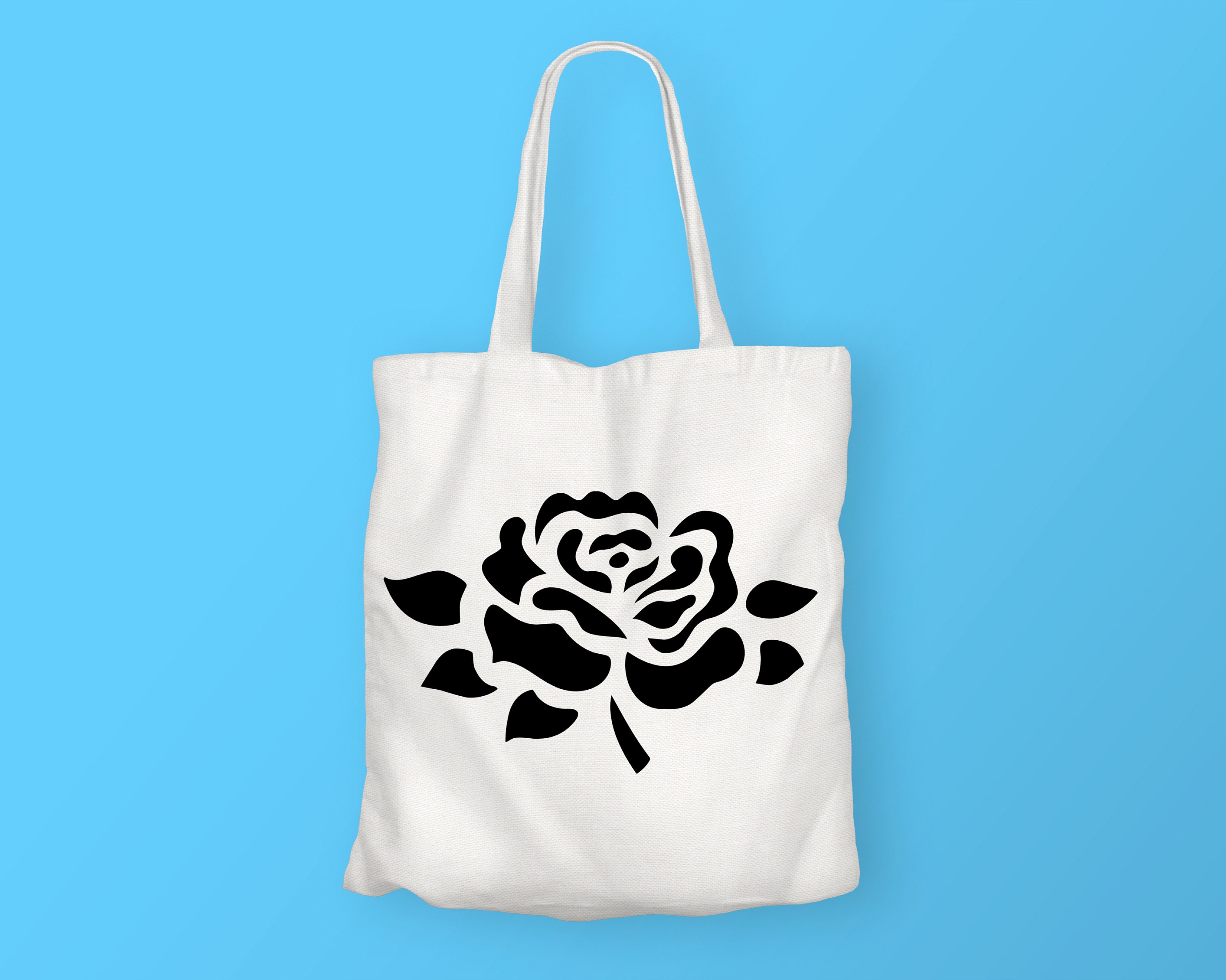 Black and White Rose, Rose Outline Svg, Commercial Use Flower, Rose