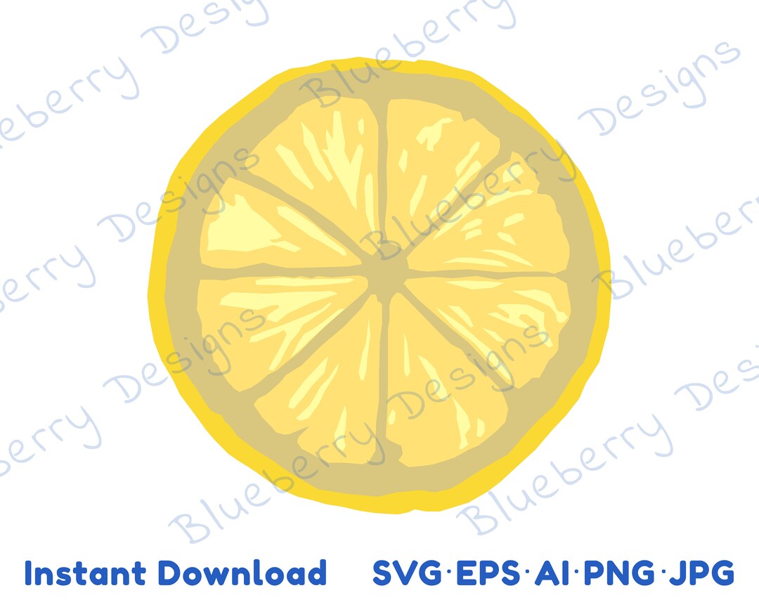 Lemon Slice Print Lemon Slice Clipart Lemon Slice Svg Lemon - Etsy