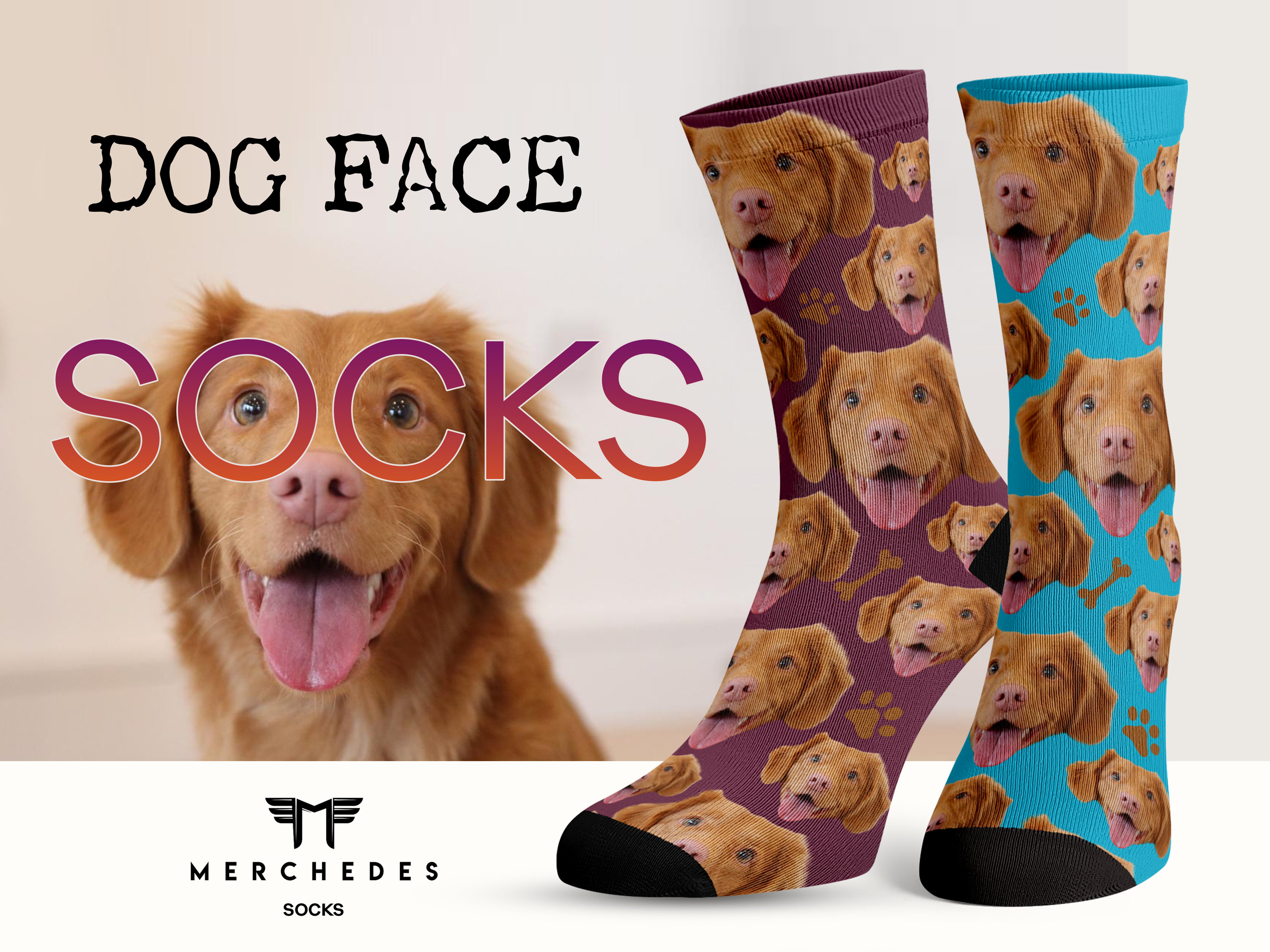 custom dog socks etsy