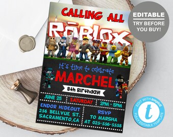 Roblox Invitations Etsy - 