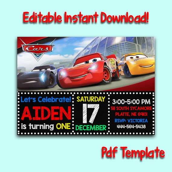 Free Cars 3 Online Invitation Punchbowl Com