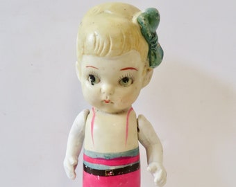 Vintage Bisque Jointed Frozen Dolls Made in Japan, Frozen