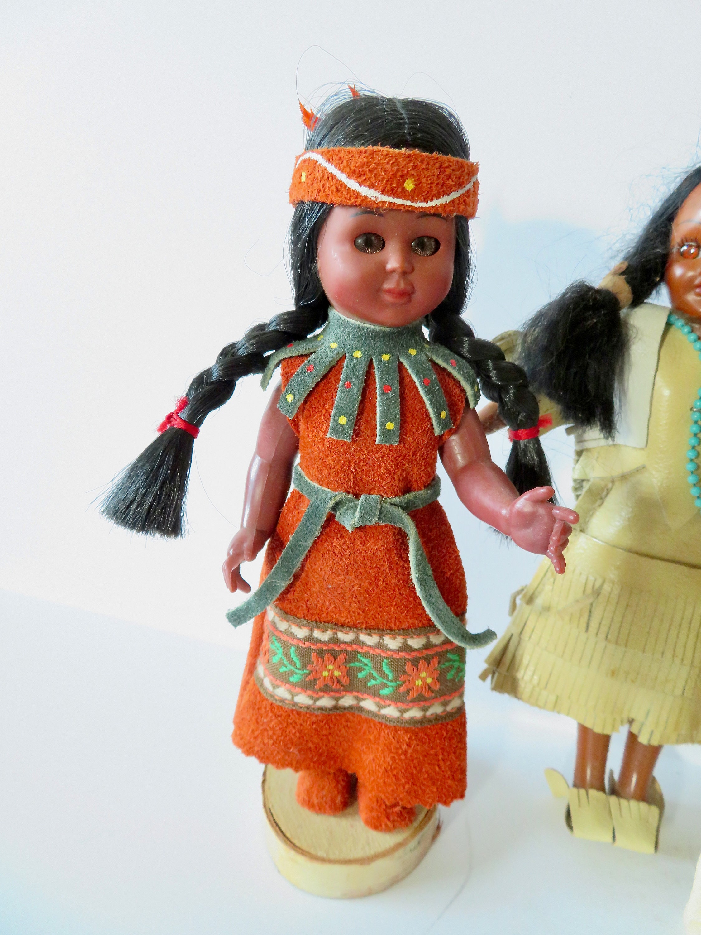 Vintage 60s/70s Plastic Native American Dolls – Souvenir Lot of 7