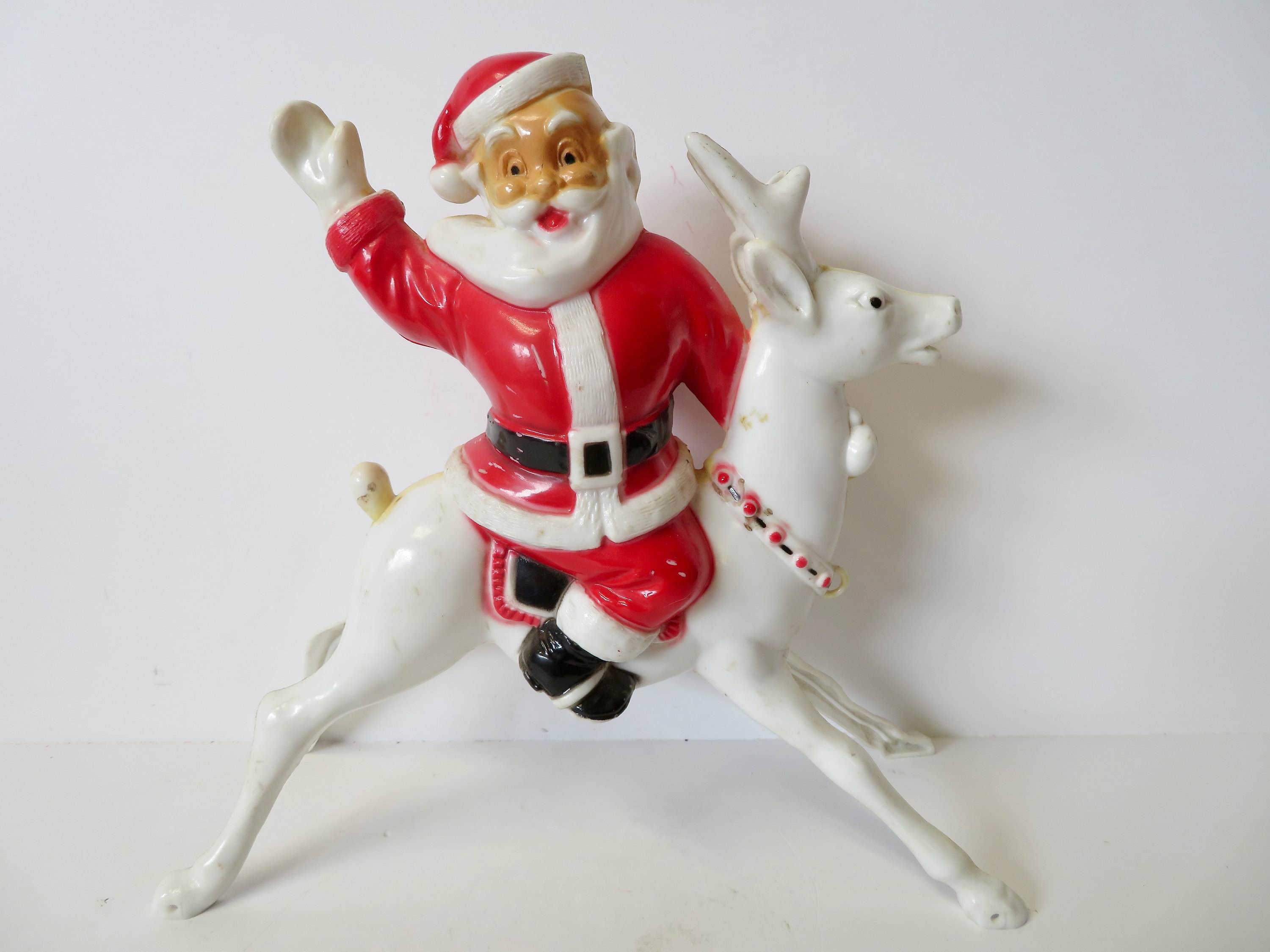 6pc Santa Claus Christmas Tree Reindeer Snowman Rubber