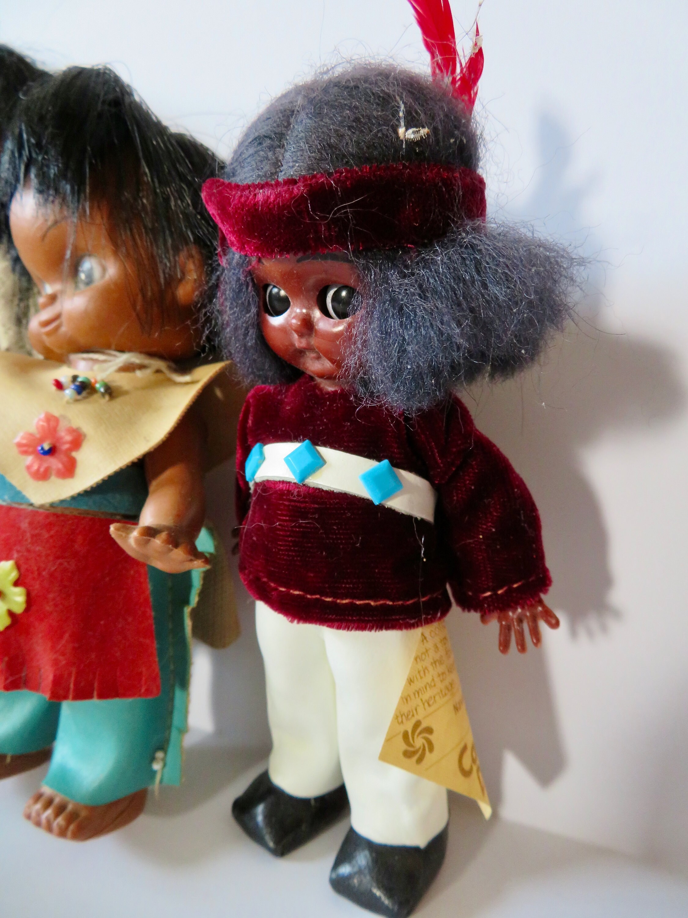 Vintage 60s 70s Lot of 7 Plastic Native American Indian