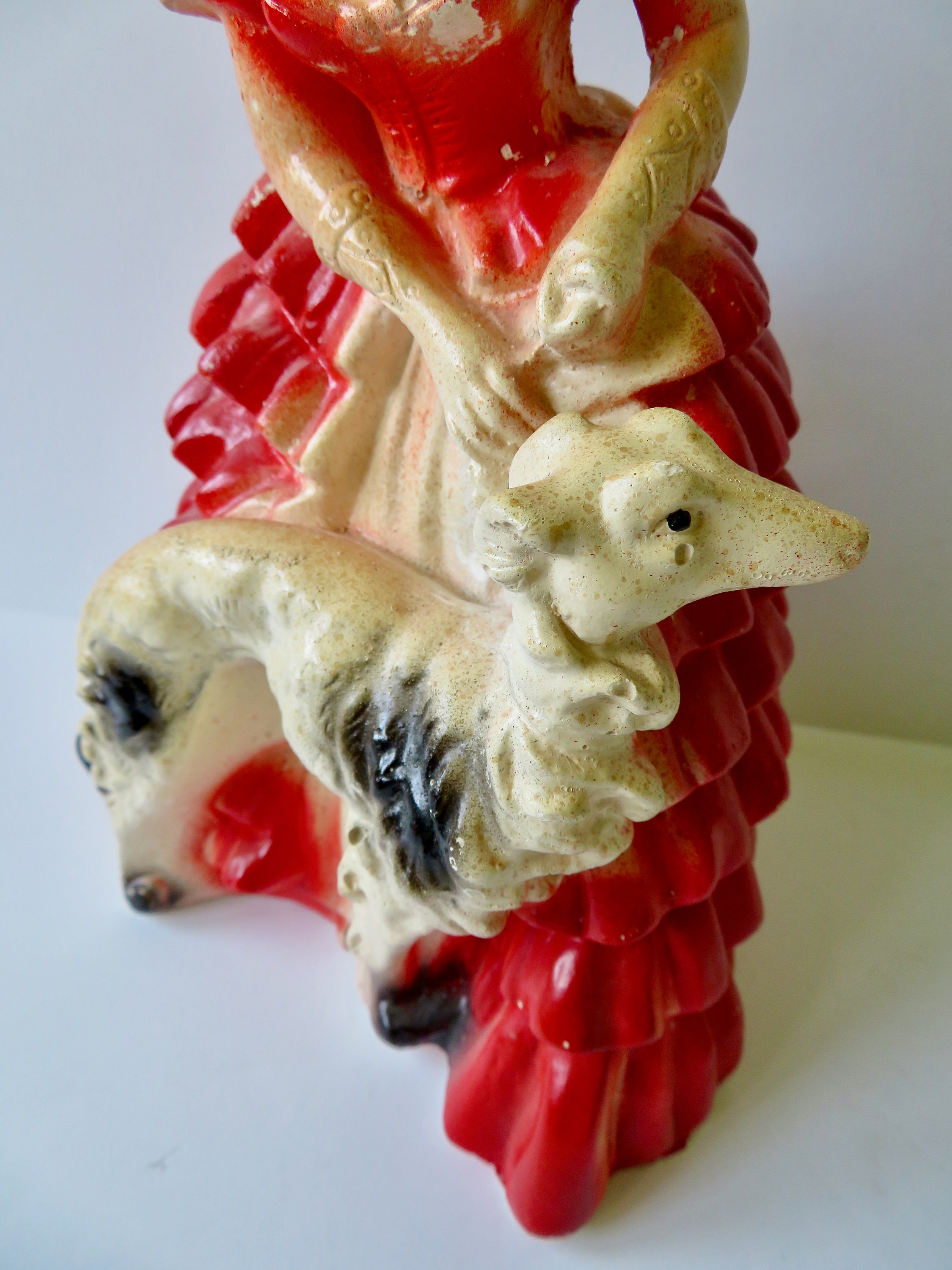 希少 Chalkware Bulldog timeworn clothing Vintage French Bulldog Carnival Chalkware Fair Prize (Chips