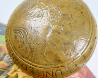 Antique Missouri State Capitol Seal Brass Doorknob 1917