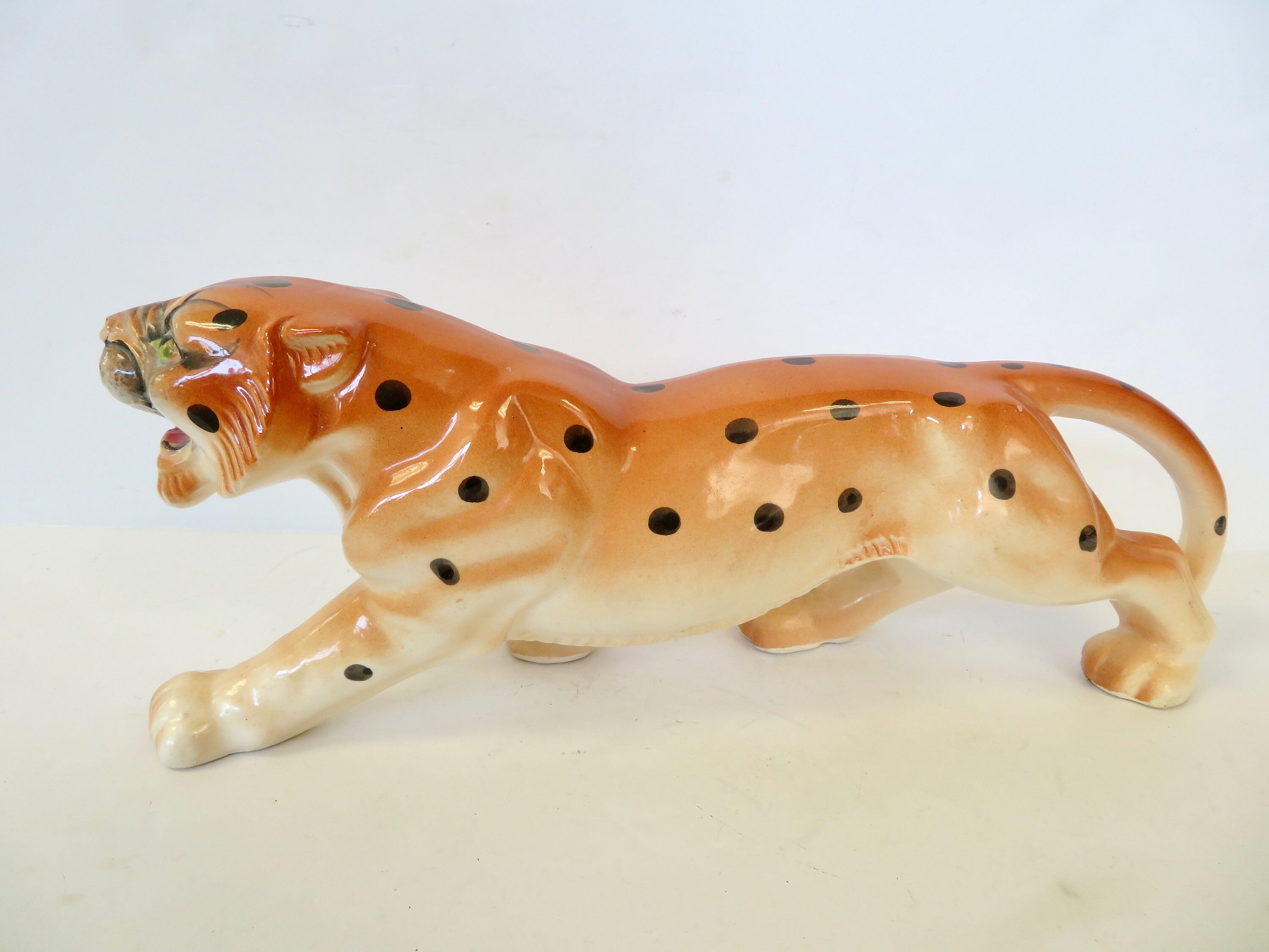 Vintage 50s 60s MCM Glazed Ceramic Large 13