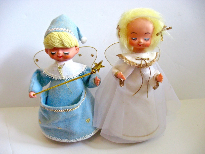 Vintage 1960s 60s Roman Kogei Japan Musical Rotating Spinning Christmas Angel Plays Silent Night 10 Tall Holiday Decor Ornament Decoration