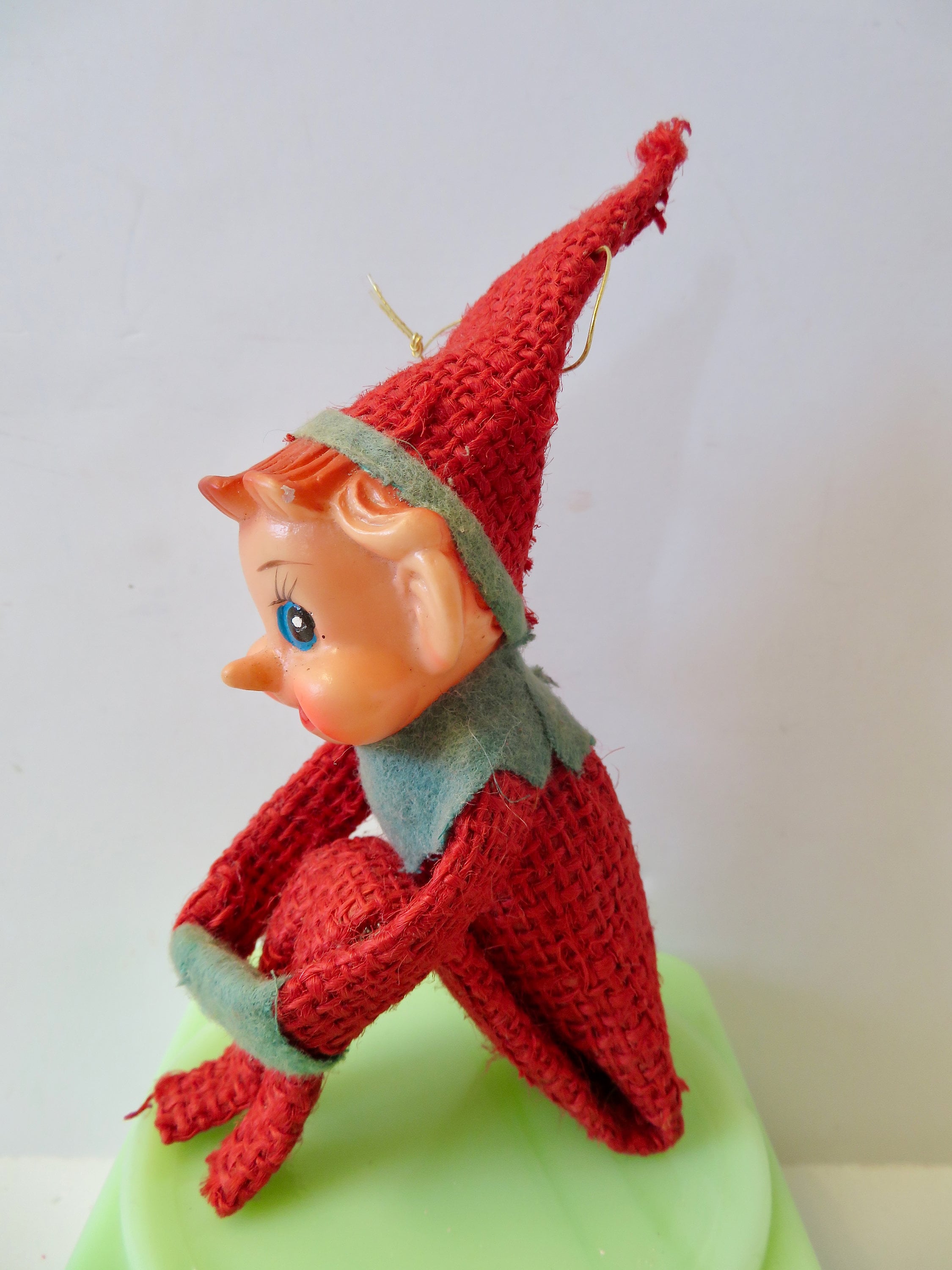 限定お買い得商品 Made 60s 1960s Vintage in Pixie Flannel & Burlap Red Japan スツール