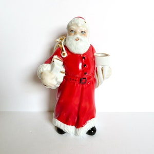 Vintage Apulum Lucru Manual Made în România Fine Porcelain China Santa Claus Candleholder Figurine Decoration - Șt. Nick Old World Romanian
