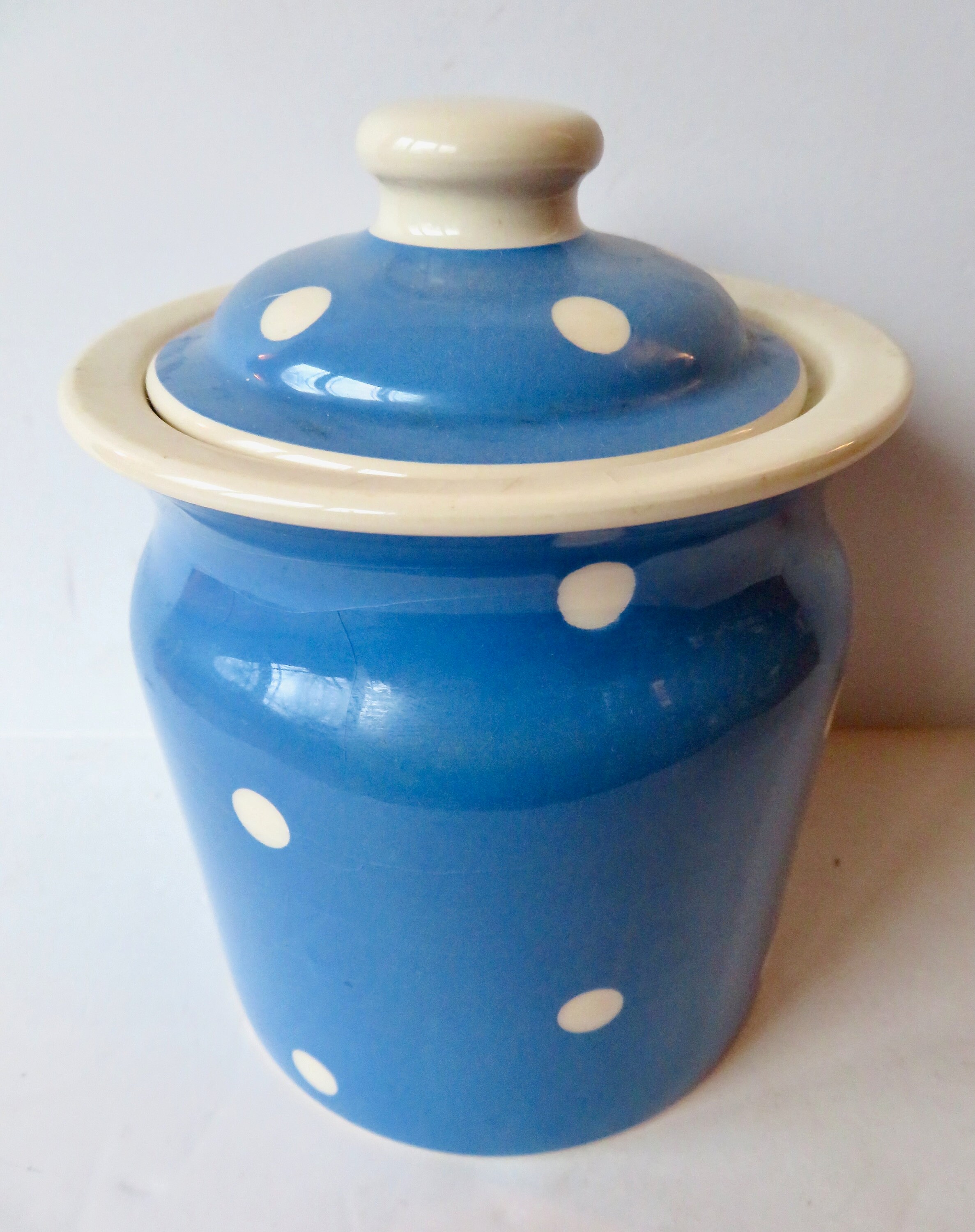 Vintage TG Green England Cloverleaf Blue White Domino Ware Ceramic 