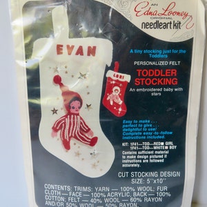 Kit for Children's Felt Stocking Kitchristmas Felt Stockingangel Boy  and Girlvintage Kit 