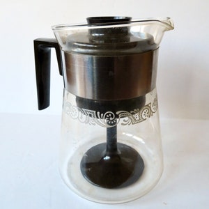 60s vintage Percmaster glass carafe coffee maker, stovetop perculator