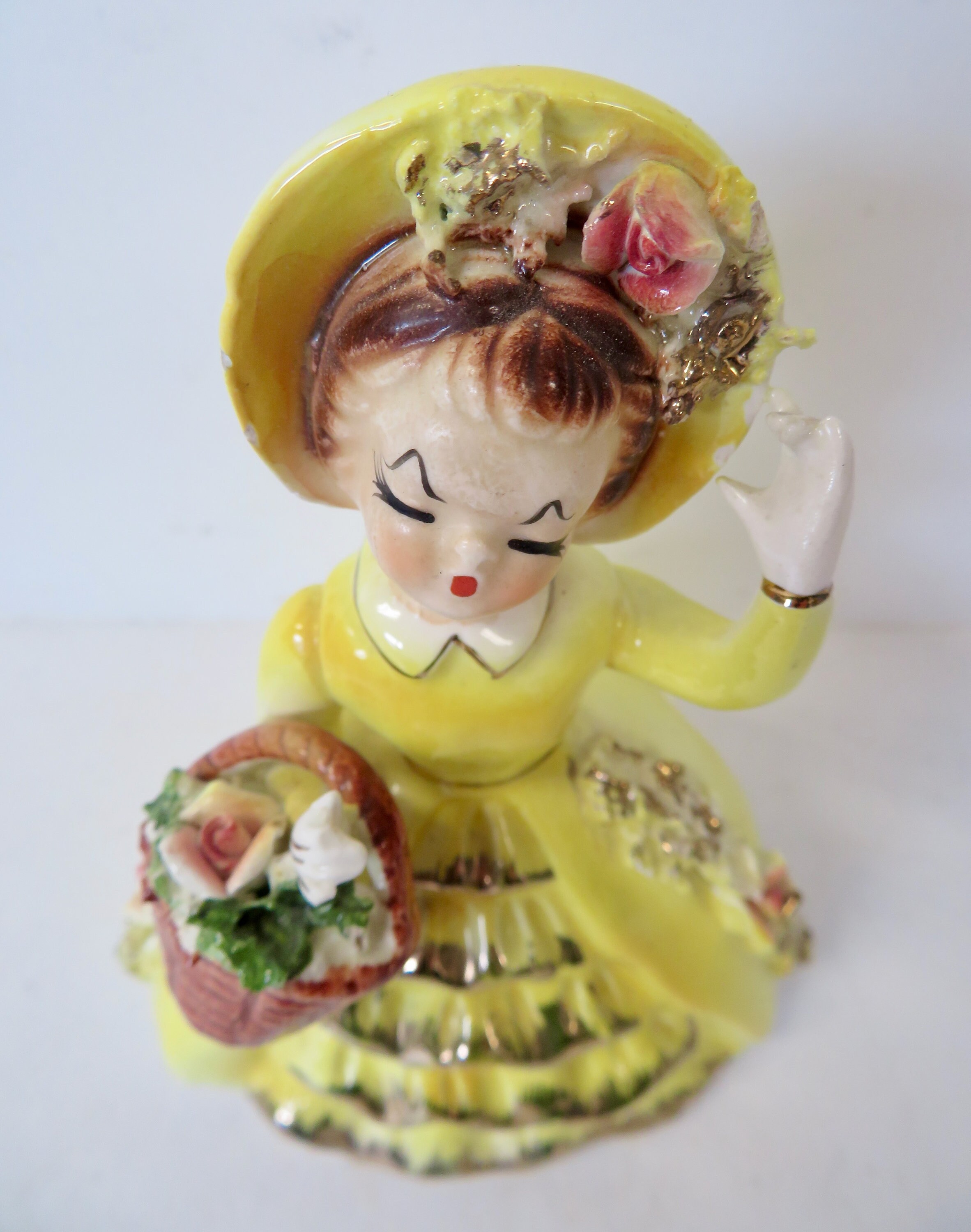 女の子の陶器フィギュア GIRL 昭和初期モデル Vintage 50s 1950s Made in Japan Porcelain Ceramic Southern
