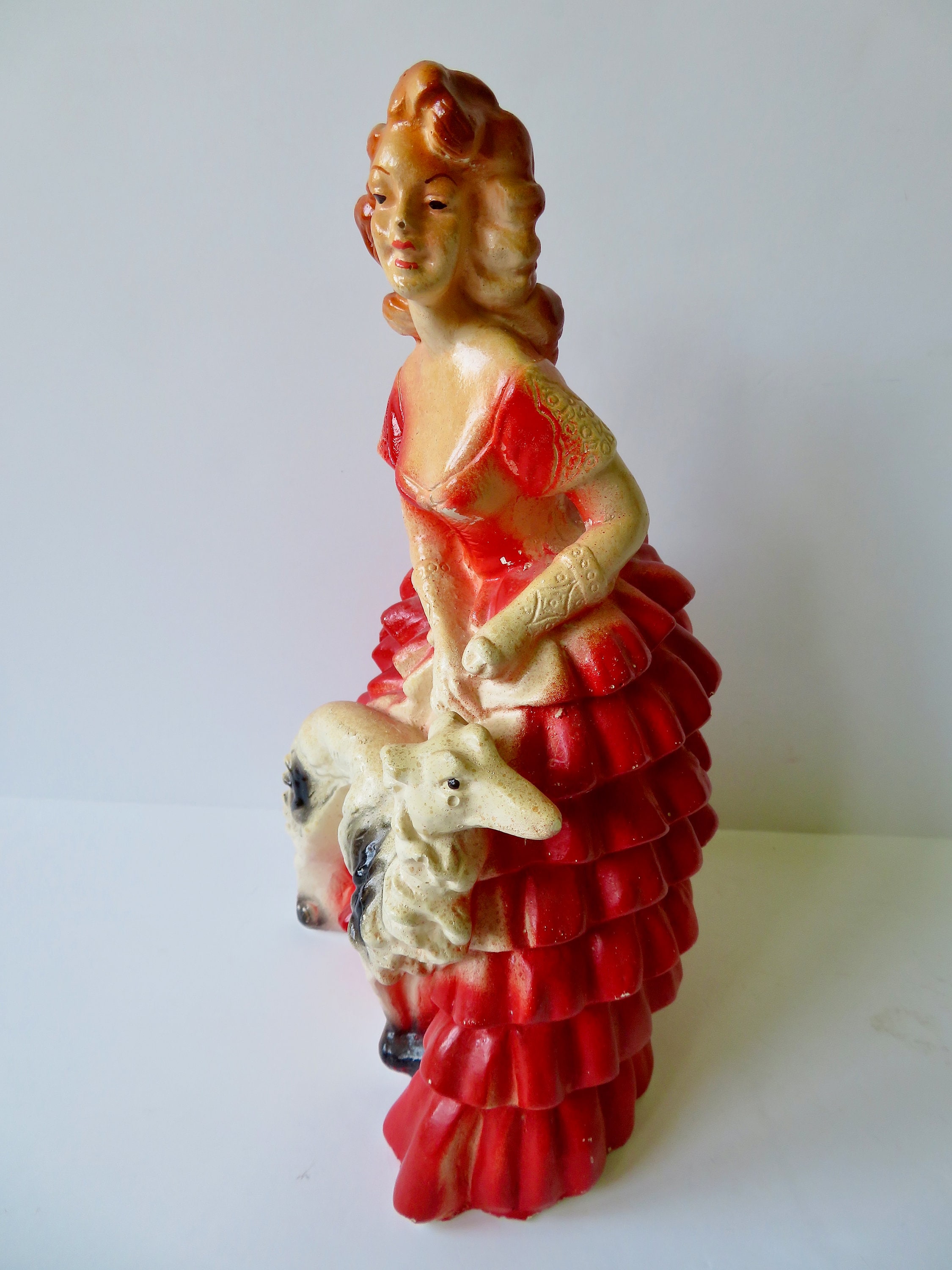 希少 Chalkware Bulldog timeworn clothing 希少 Chalkware Bulldog timeworn clothing Vintage Carnival