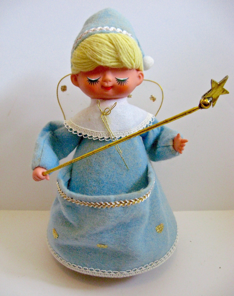 Vintage 1960s 60s Roman Kogei Japan Musical Rotating Spinning Christmas Angel Plays Silent Night 10 Tall Holiday Decor Ornament Decoration