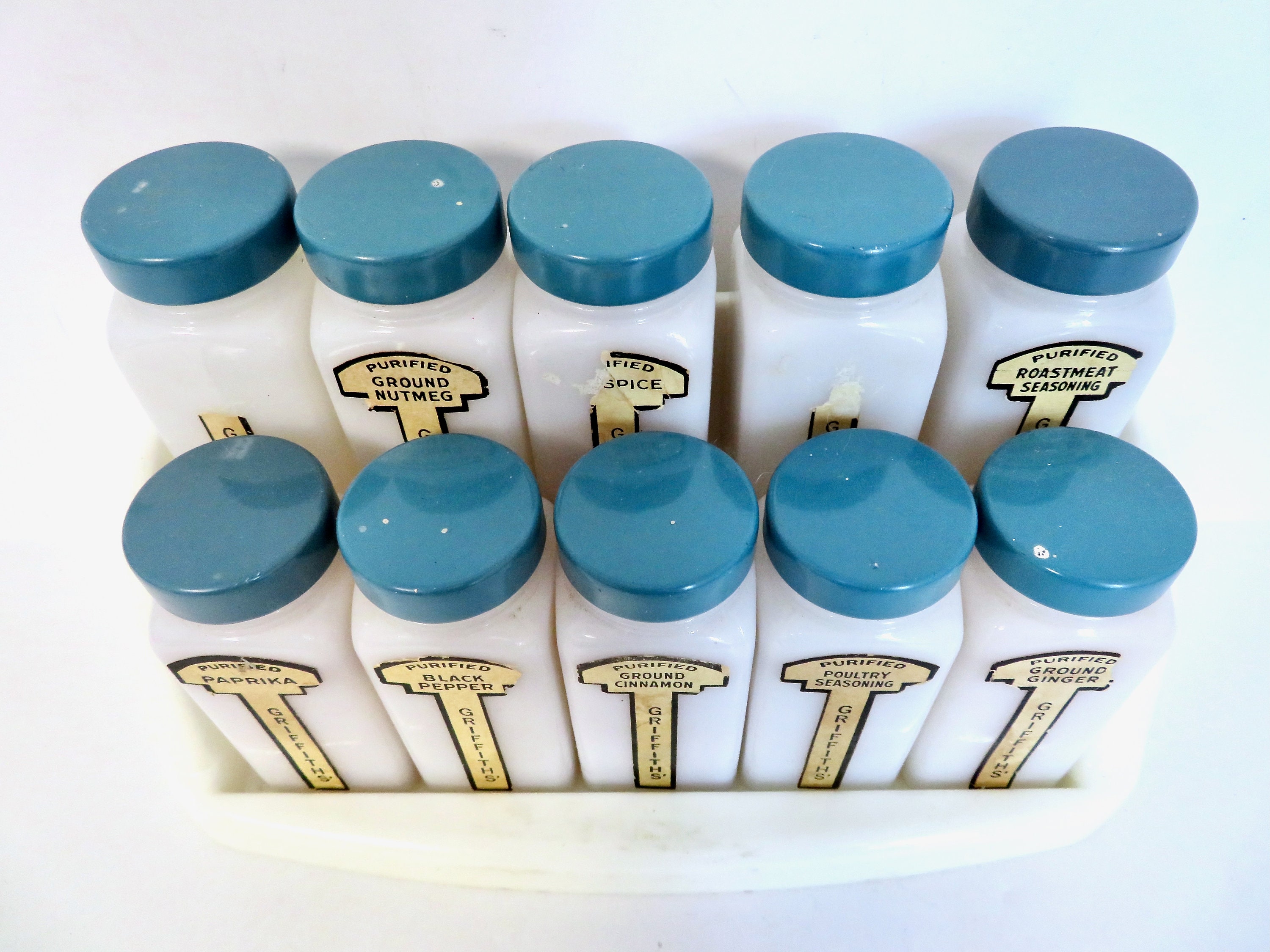 Vintage 1930s 1940s 40s 30s Griffith's White Milk Glass