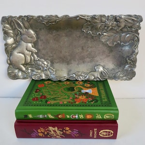 Vintage 1998 Arthur Court Aluminum Bunny Tray – Easter Woodland Platter Decoration