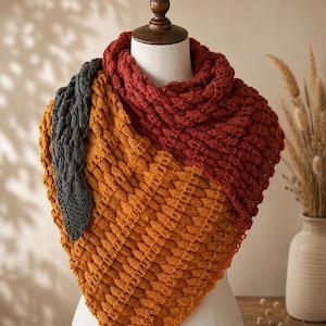 Knitting pattern for the "Mudflat Hike" shawl – symmetrical shawl – suitable for beginners – gradient yarn – PDF