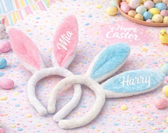 Personalised Easter Bunny Ears Headband – Kids Easter Hunt Accessory