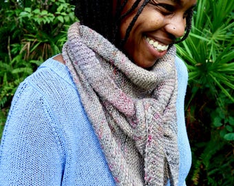 Knit Shawl Pattern – Cozy Canvas Neckwarmer, Beginner Friendly (PDF Pattern)