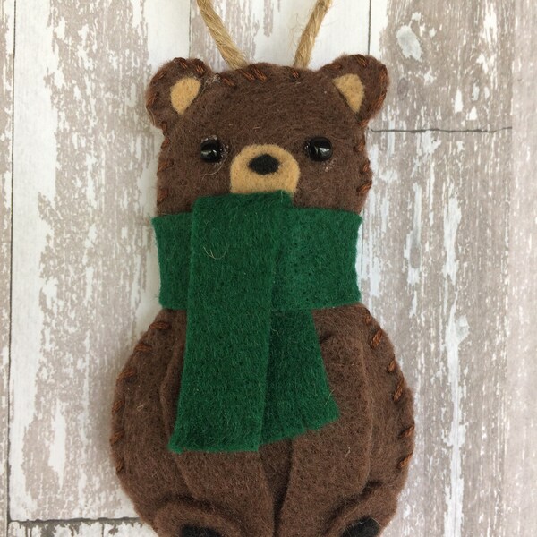 Brown Bear Felt Ornament