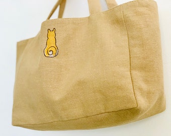 Bolso Tote Pequeño Shibainu Lino + Algodón